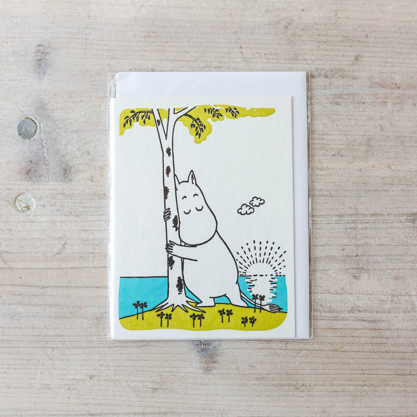Moomin Hugging Tree Letterpress Greetings Card