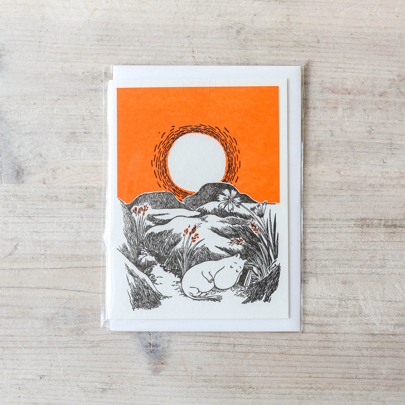 Sleeping Moomin Letterpress Greetings Card