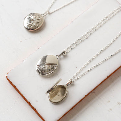 Silver Vintage Locket - Batch H, Ovals