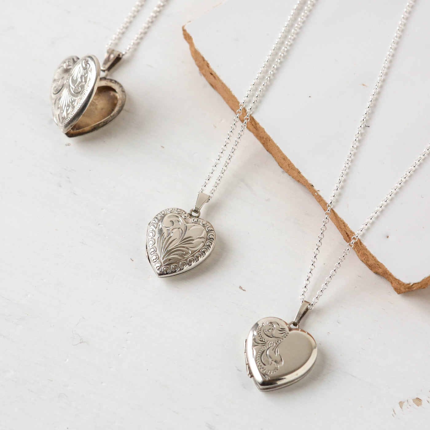 Silver Vintage Locket - Batch F, Hearts