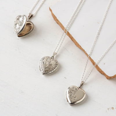 Silver Vintage Locket - Batch F, Hearts
