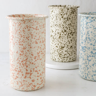 Splatterware Enamel Vase - Sky Blue