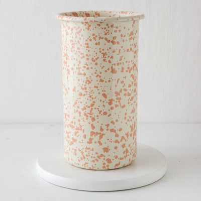 Splatterware Enamel Vase - Peachy Pink