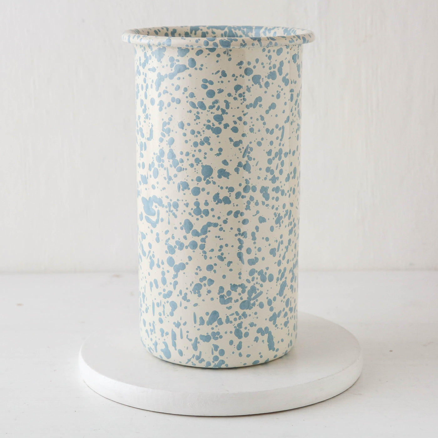 Splatterware Enamel Vase - Sky Blue