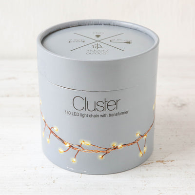 Mains Powered Wire Cluster Lights in Copper - 150 lights 7.5m