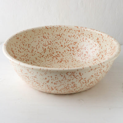Splatterware Enamel Basin Bowl - Peachy Pink