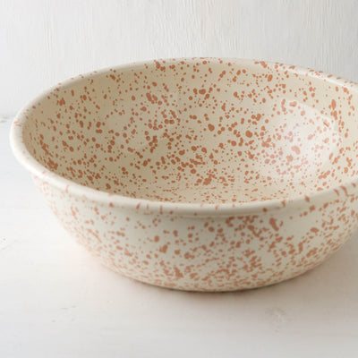 Splatterware Enamel Basin Bowl - Peachy Pink