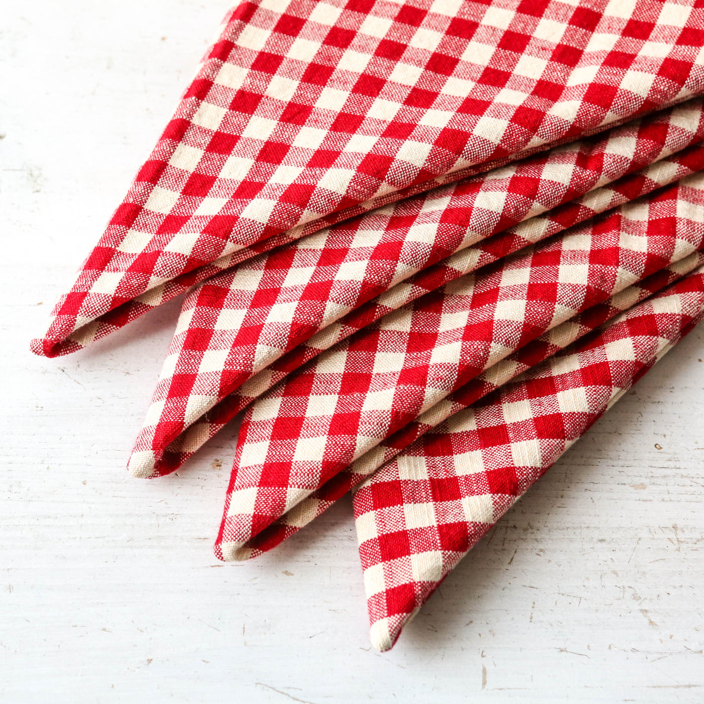 Set of Four Cotton Napkins - Red Gingham