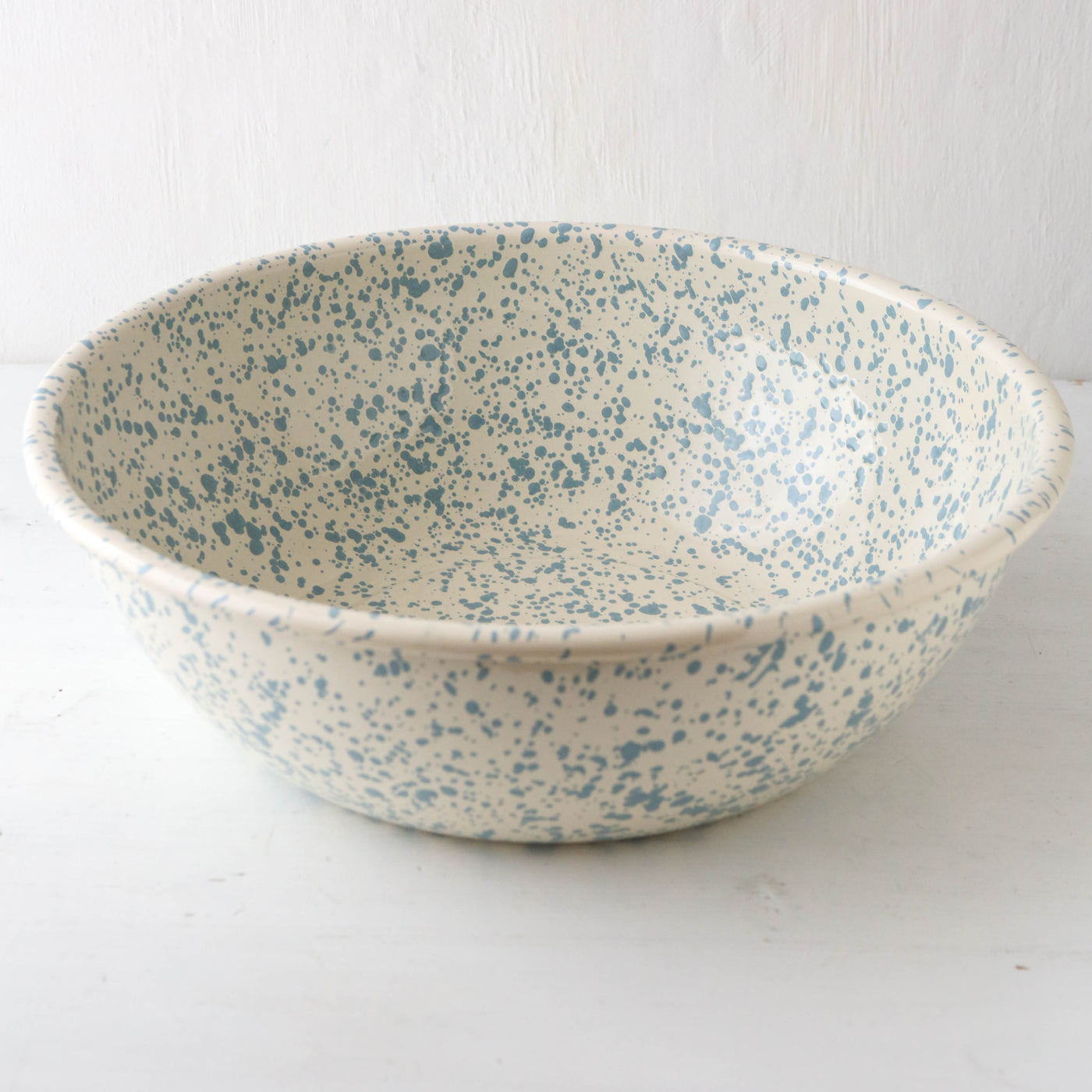 Splatterware Enamel Basin Bowl - Sky Blue