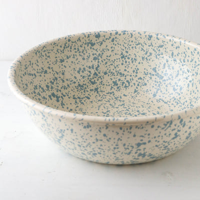 Splatterware Enamel Basin Bowl - Sky Blue