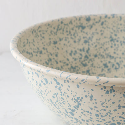 Splatterware Enamel Basin Bowl - Sky Blue