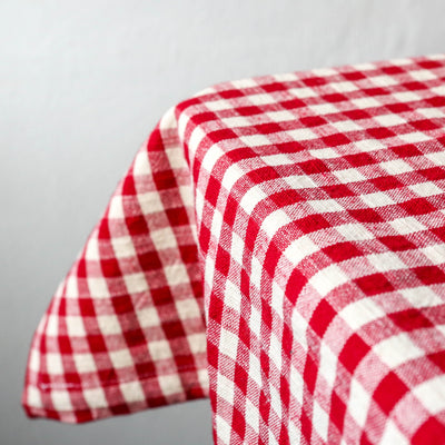 230cm Cotton Tablecloth - Red Gingham