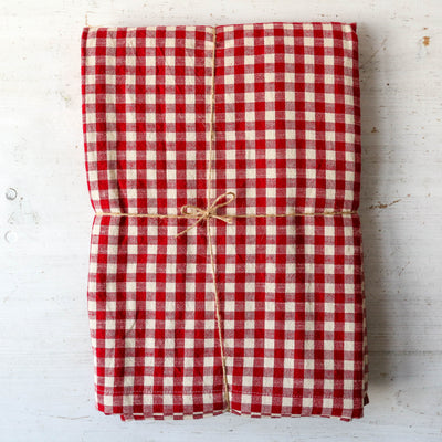 230cm Cotton Tablecloth - Red Gingham