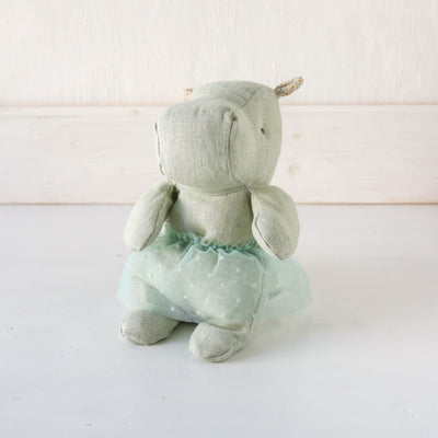 Small Hippo Toy with Skirt - Mint