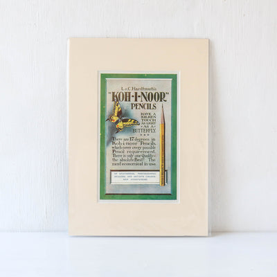 Vintage Book Plate - 'Light as a Butterfly' Koh-I-Noor Pencils