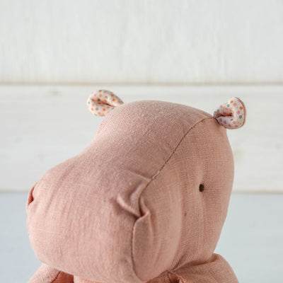Small Hippo Toy with Skirt - Soft Rose