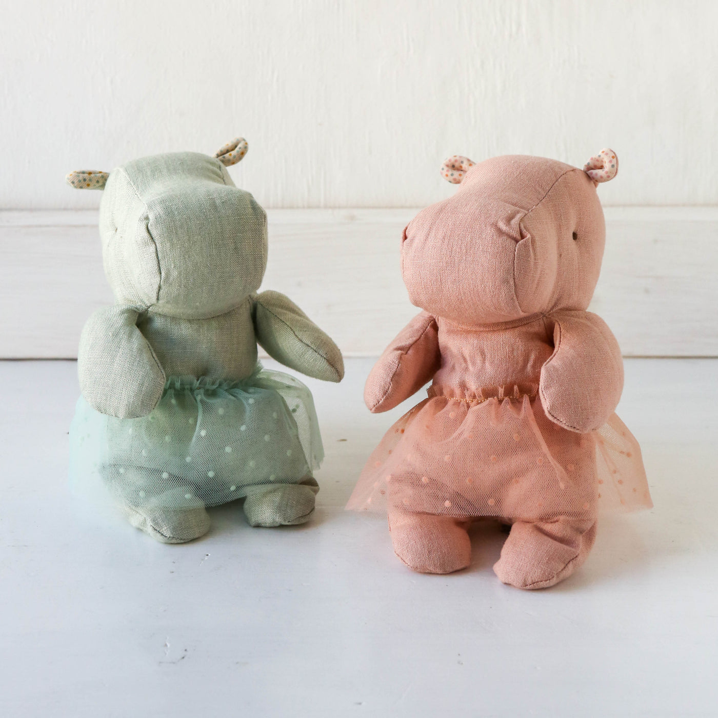 Small Hippo Toy with Skirt - Mint