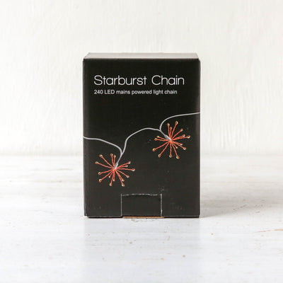 Wire Starburst Lights in Copper - 240 lights 3m, Mains Powered