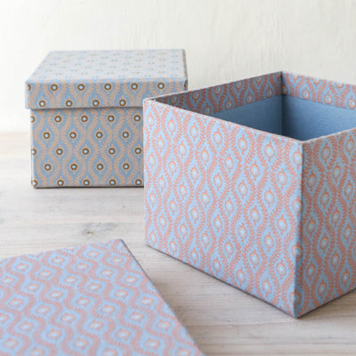 Cubic Covered Storage Box in Lulu Sky - Large