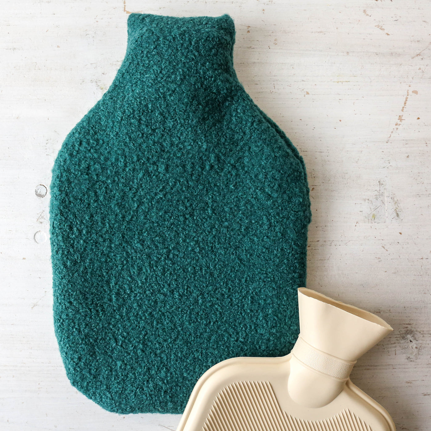 Handmade Hot Water Bottle - Forest Boucle