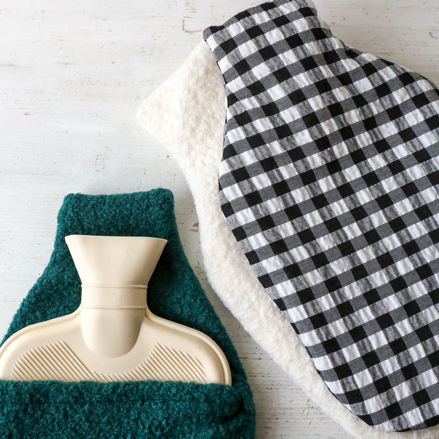 Handmade Hot Water Bottle - Forest Boucle