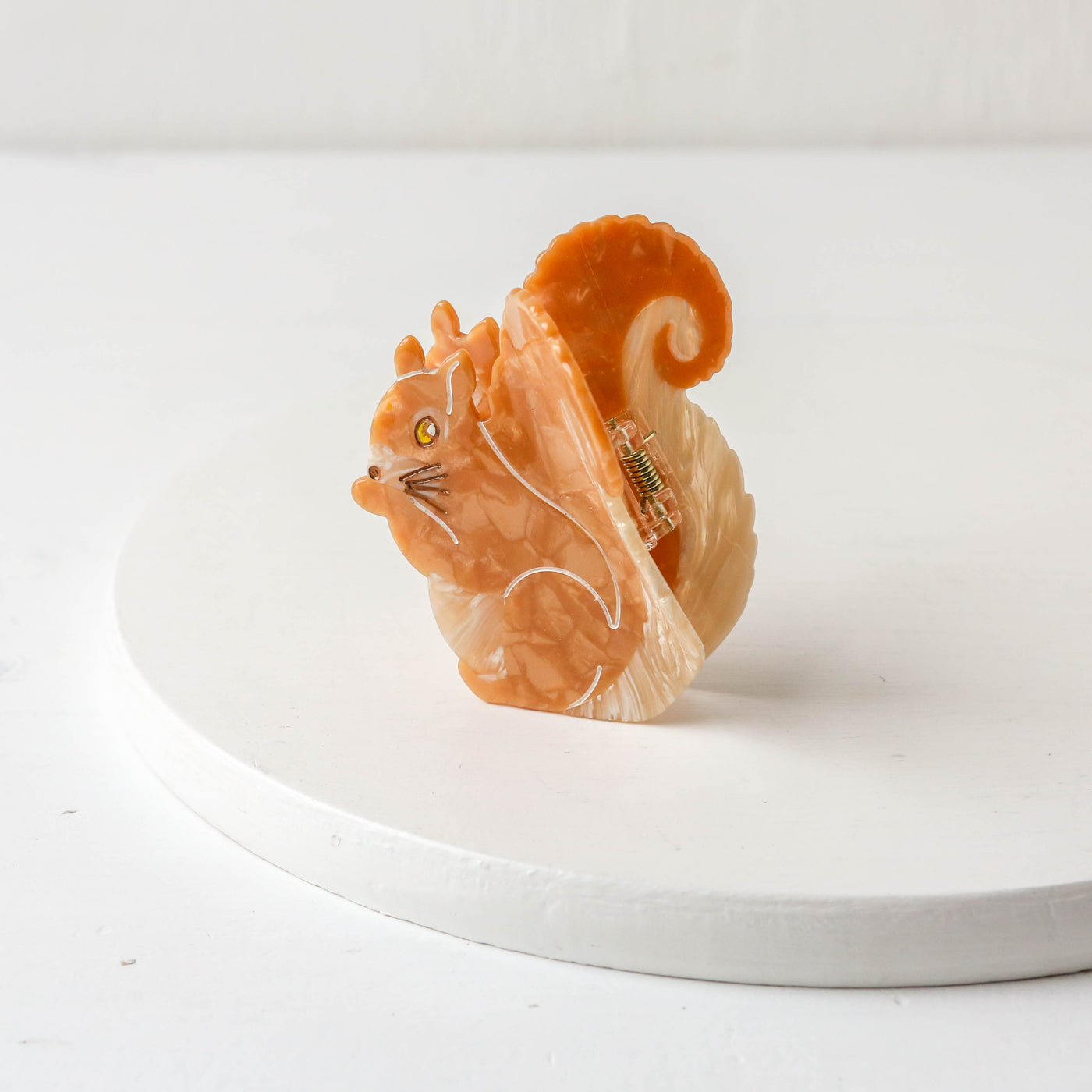 Hand Painted Cellulose Hair Claw - Squirrel