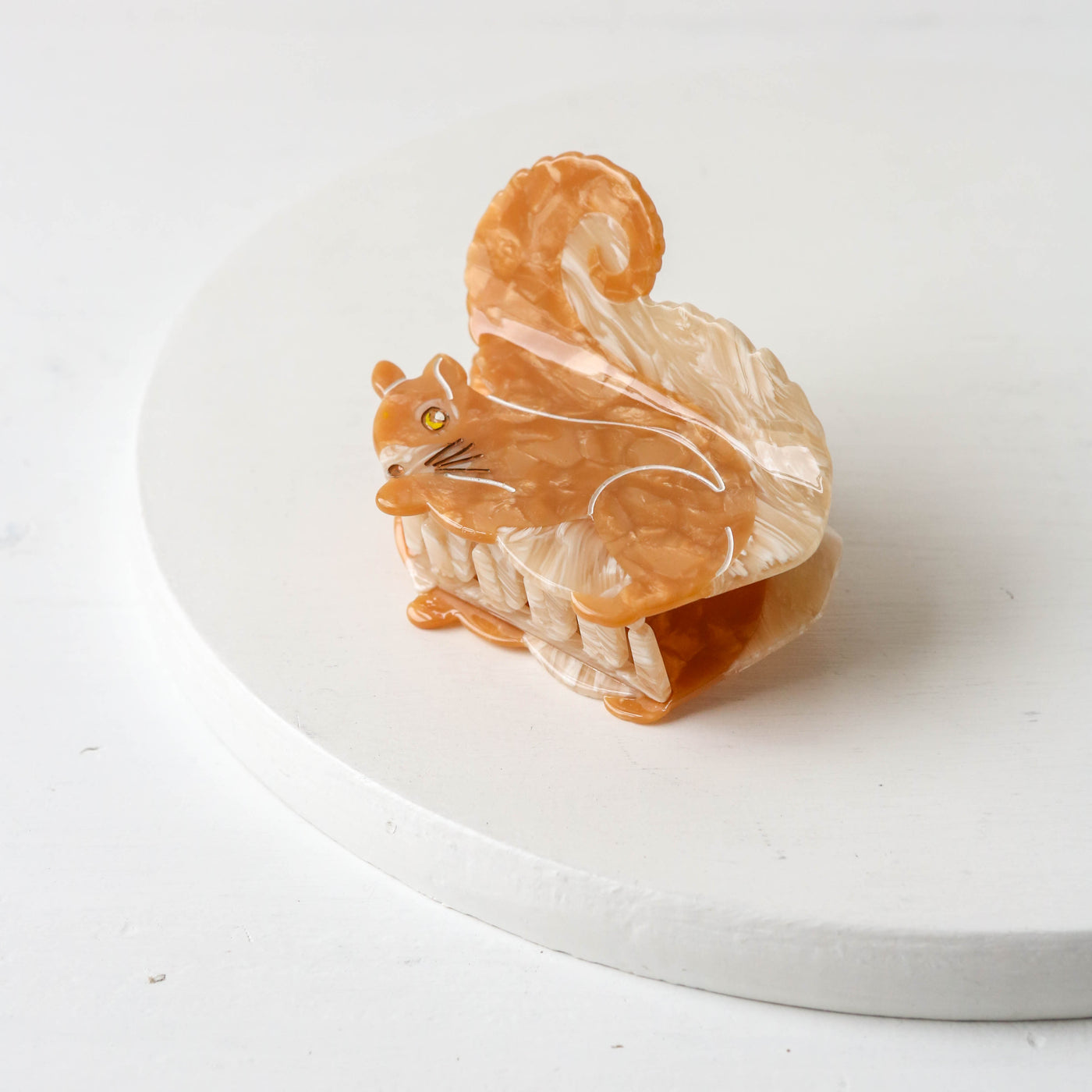 Hand Painted Cellulose Hair Claw - Squirrel