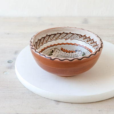 13cm Horezu Stoneware Deep Serving Bowl