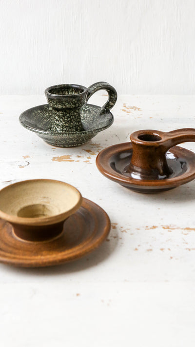 Studio Pottery Dinner Candle Holder - Batch 1