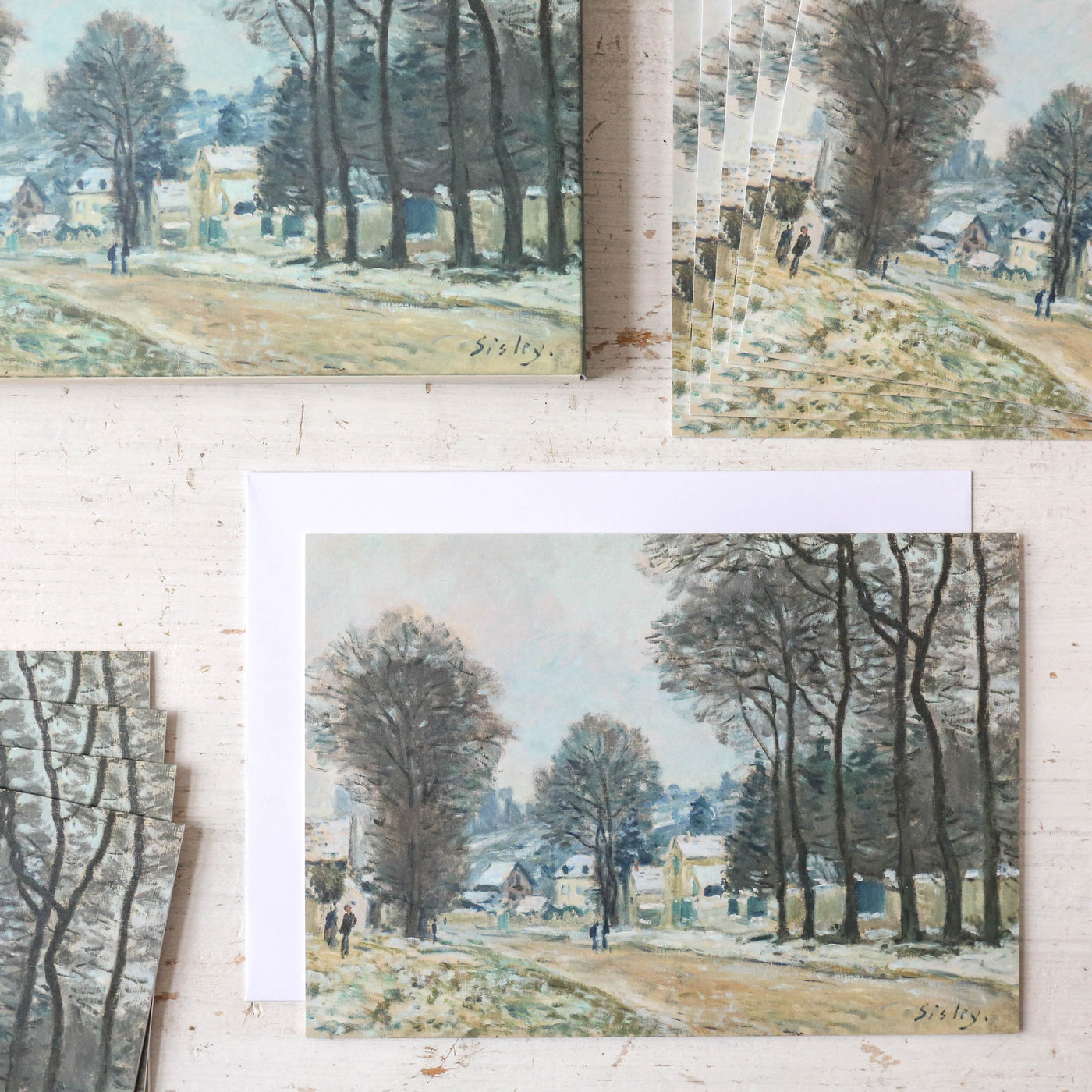 Alfred Sisley 'Snow at Louveciennes' 10 Christmas Cards