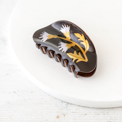 Milk Thistle Hair Claw Dark Brown and Gold Acetate