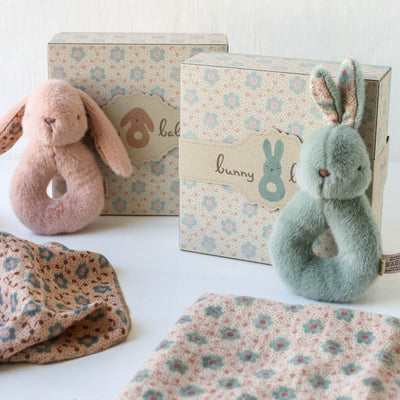 Maileg Rabbit Rattle Set - Mint