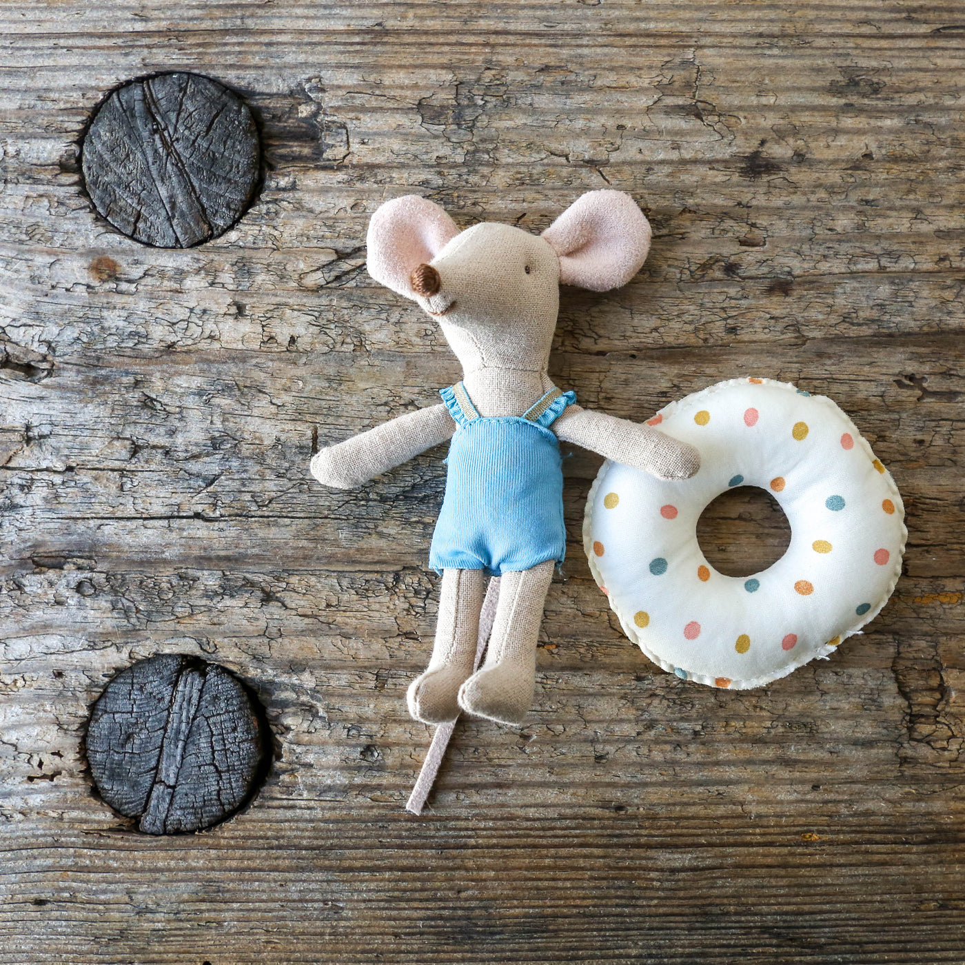 Little Sister Beach Mouse with Float - Multi Dot
