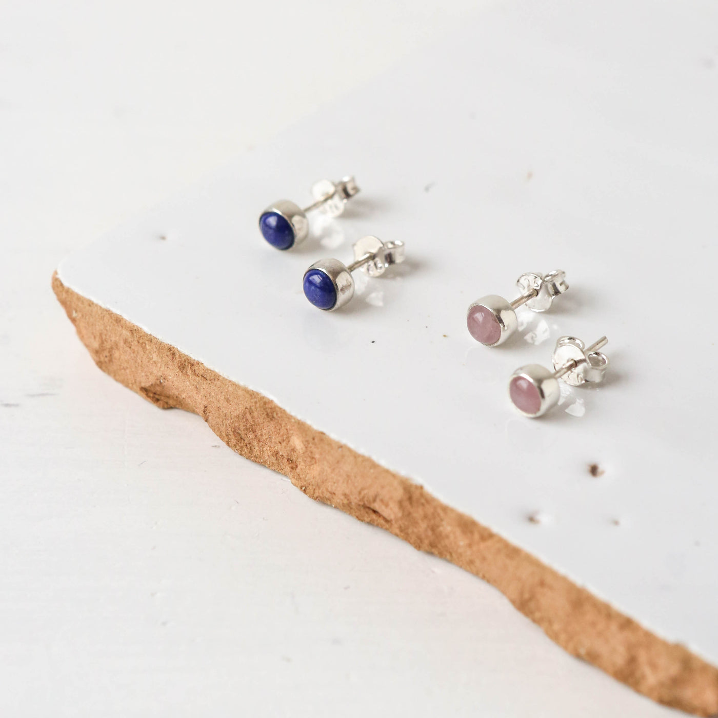 Silver Pebble Stud Earrings