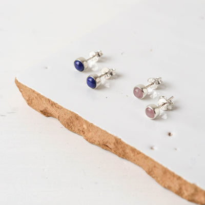 Silver Pebble Stud Earrings