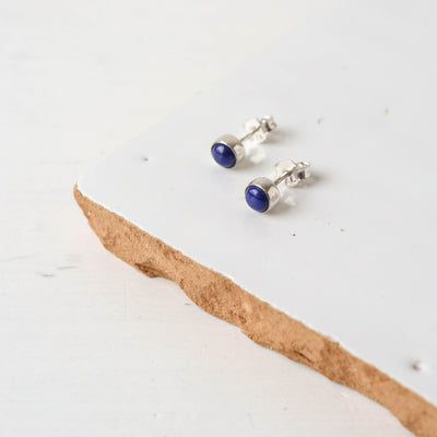 Silver Pebble Stud Earrings