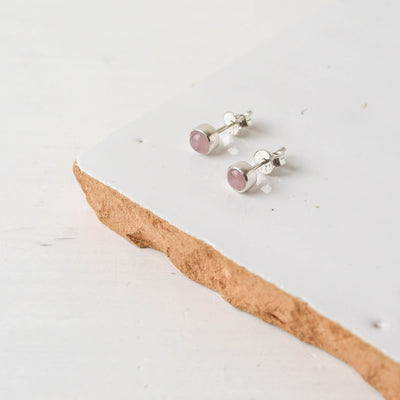 Silver Pebble Stud Earrings