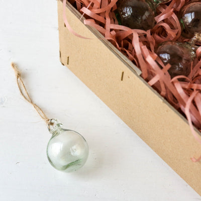 Round Hand Blown Glass Bauble - Clear