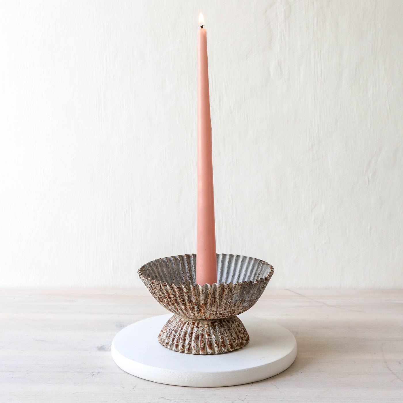 Annalla Rustic Iron Candle Holder - Aged Zinc