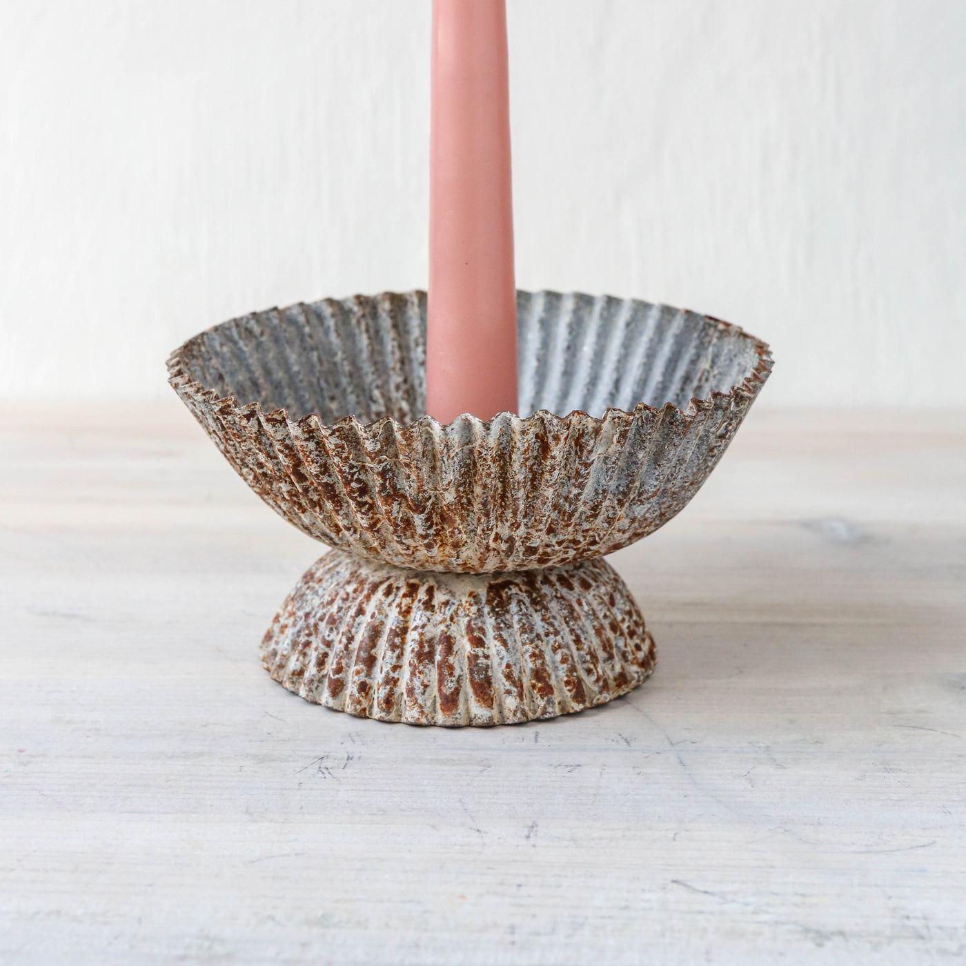 Annalla Rustic Iron Candle Holder - Aged Zinc