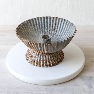 Annalla Rustic Iron Candle Holder - Aged Zinc