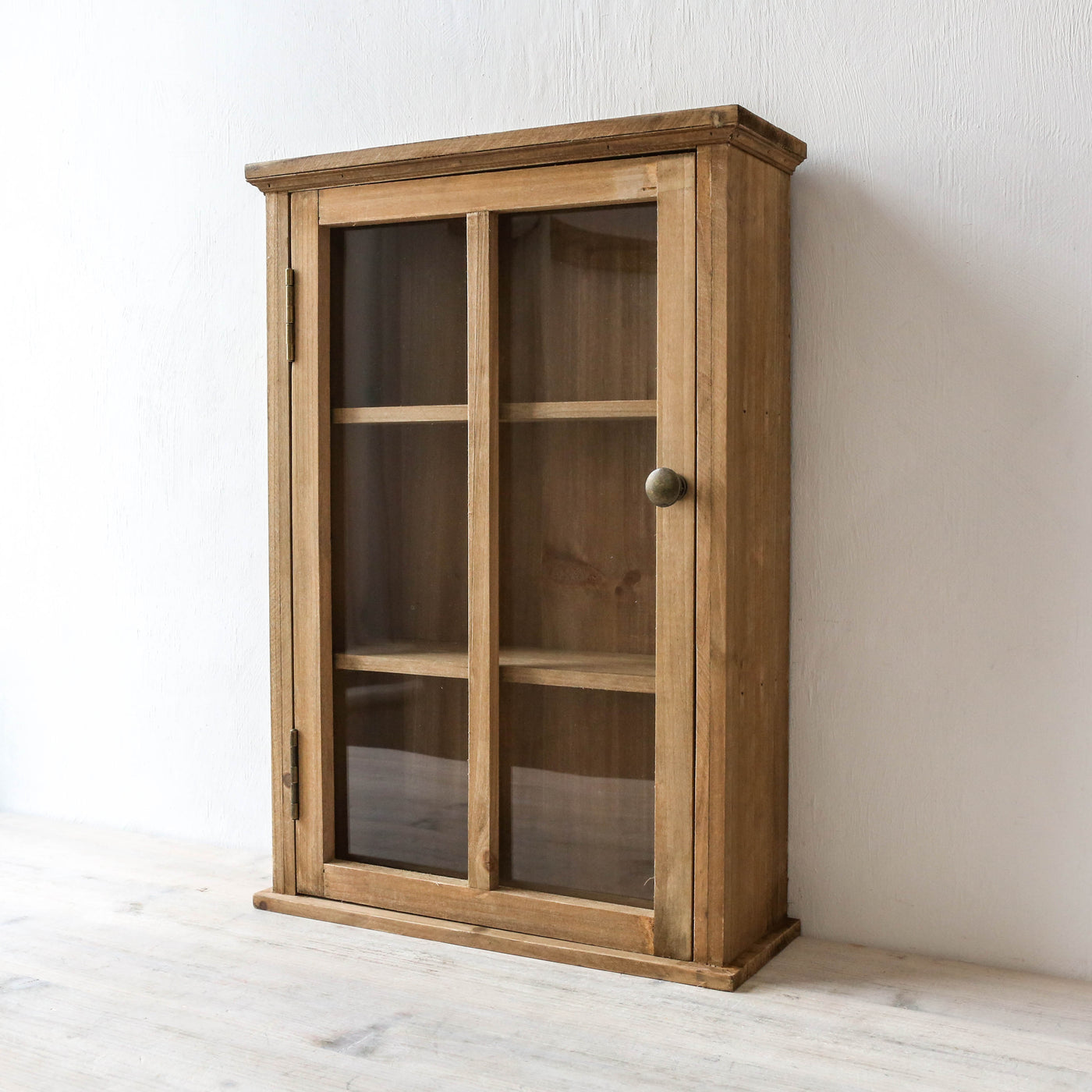 Halden Fir Wood Glazed Cabinet