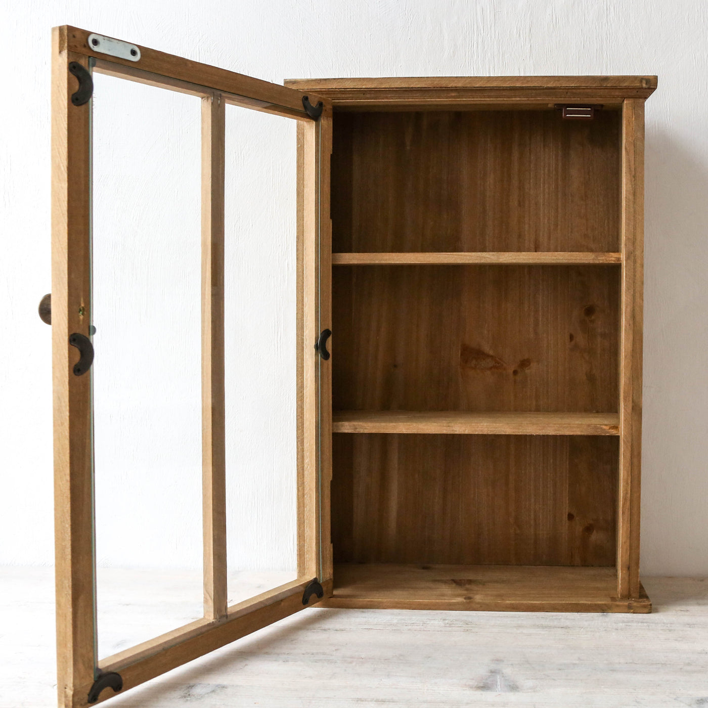 Halden Fir Wood Glazed Cabinet