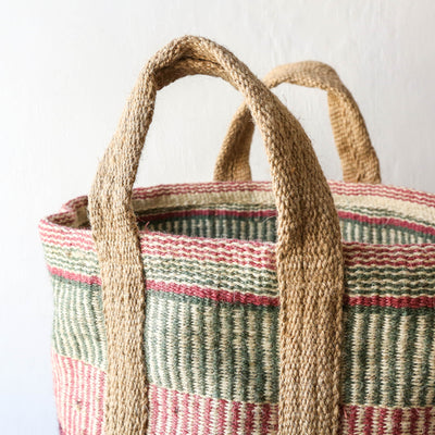 Colourful Stripe Jute Storage Basket