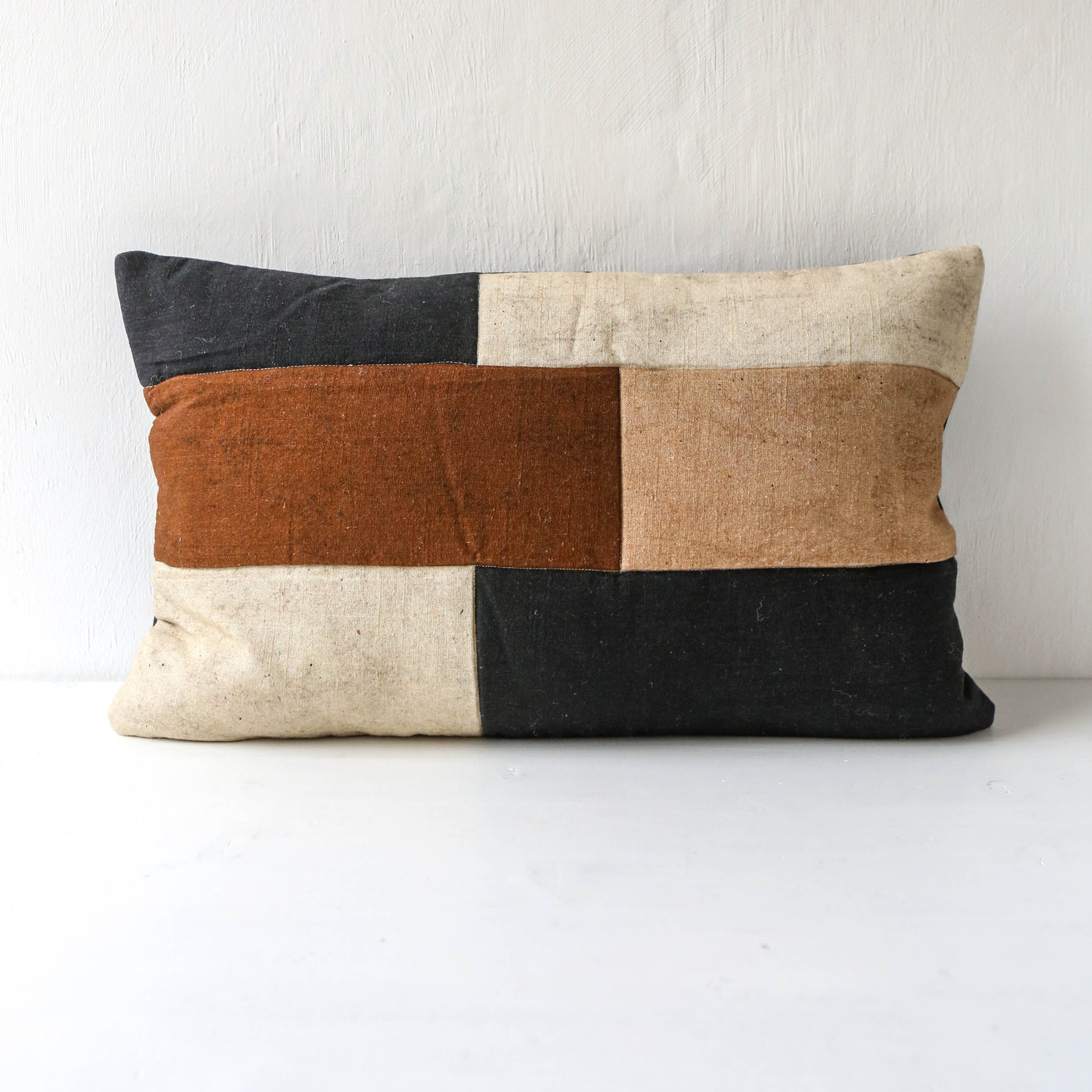 Multi Colour Patch Oblong Cushion