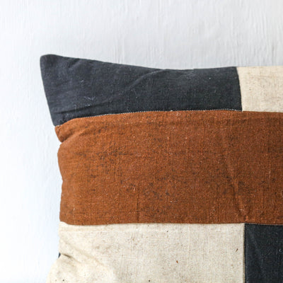 Multi Colour Patch Oblong Cushion