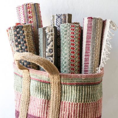 Cotton Stripe Rug in Beach Tones - 60 x 90cm