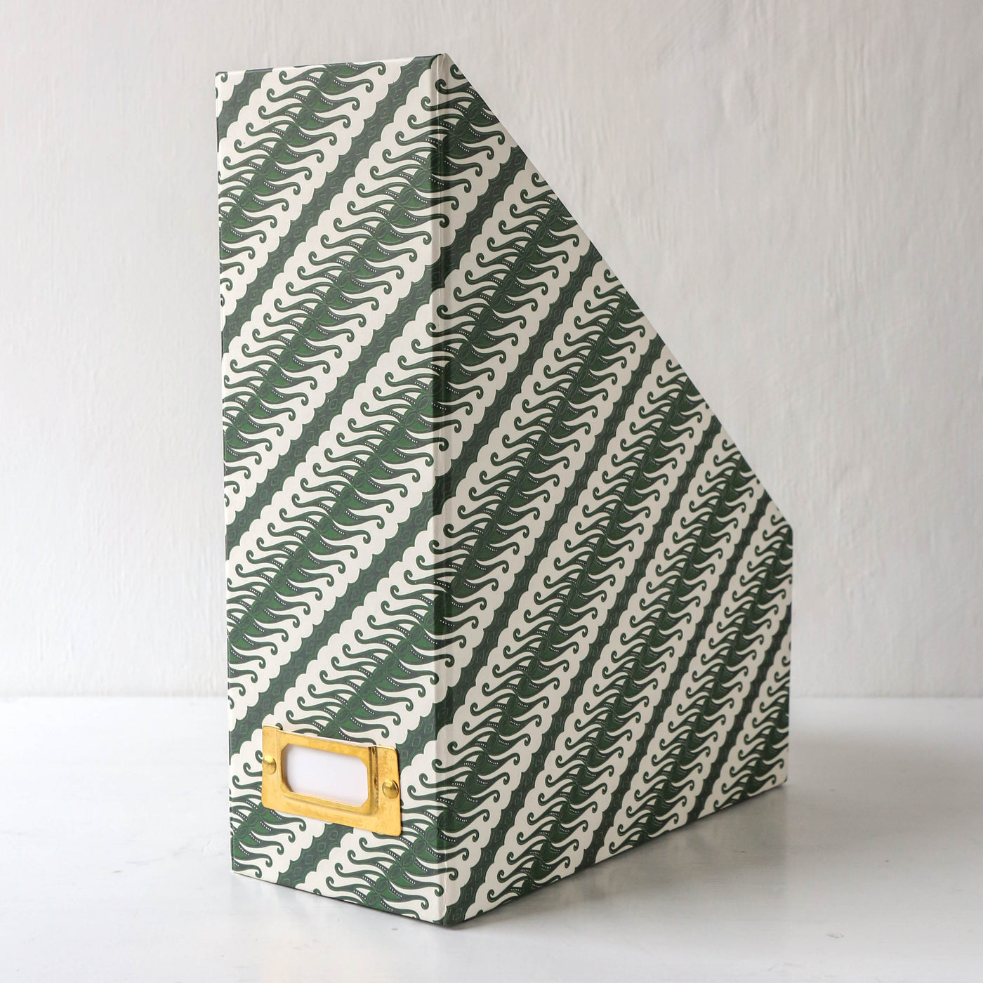 Magazine File Box - Green Pattern