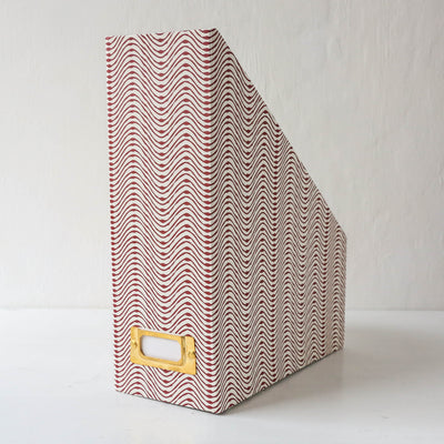 Magazine File Box - Red Pattern