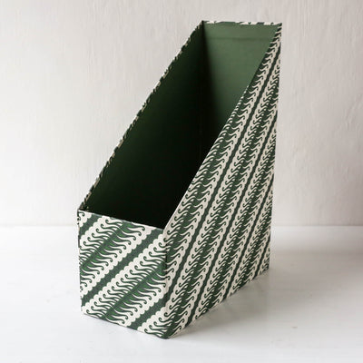 Magazine File Box - Green Pattern
